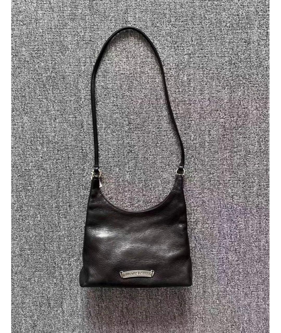 CHROME HEARTS Черная кожаная сумка через плечо, фото 2