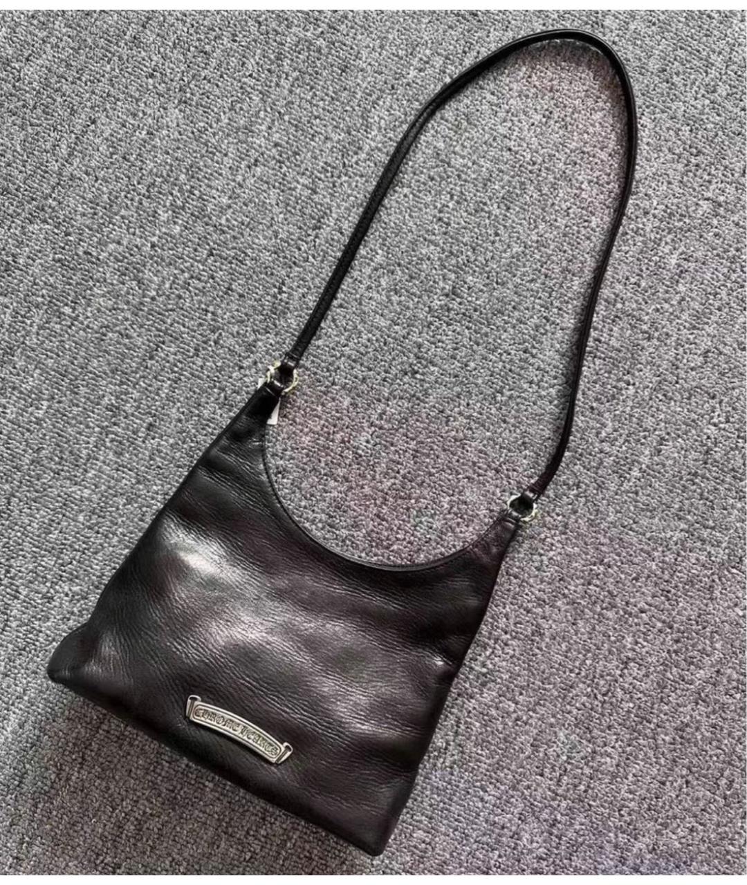 CHROME HEARTS Черная кожаная сумка через плечо, фото 4