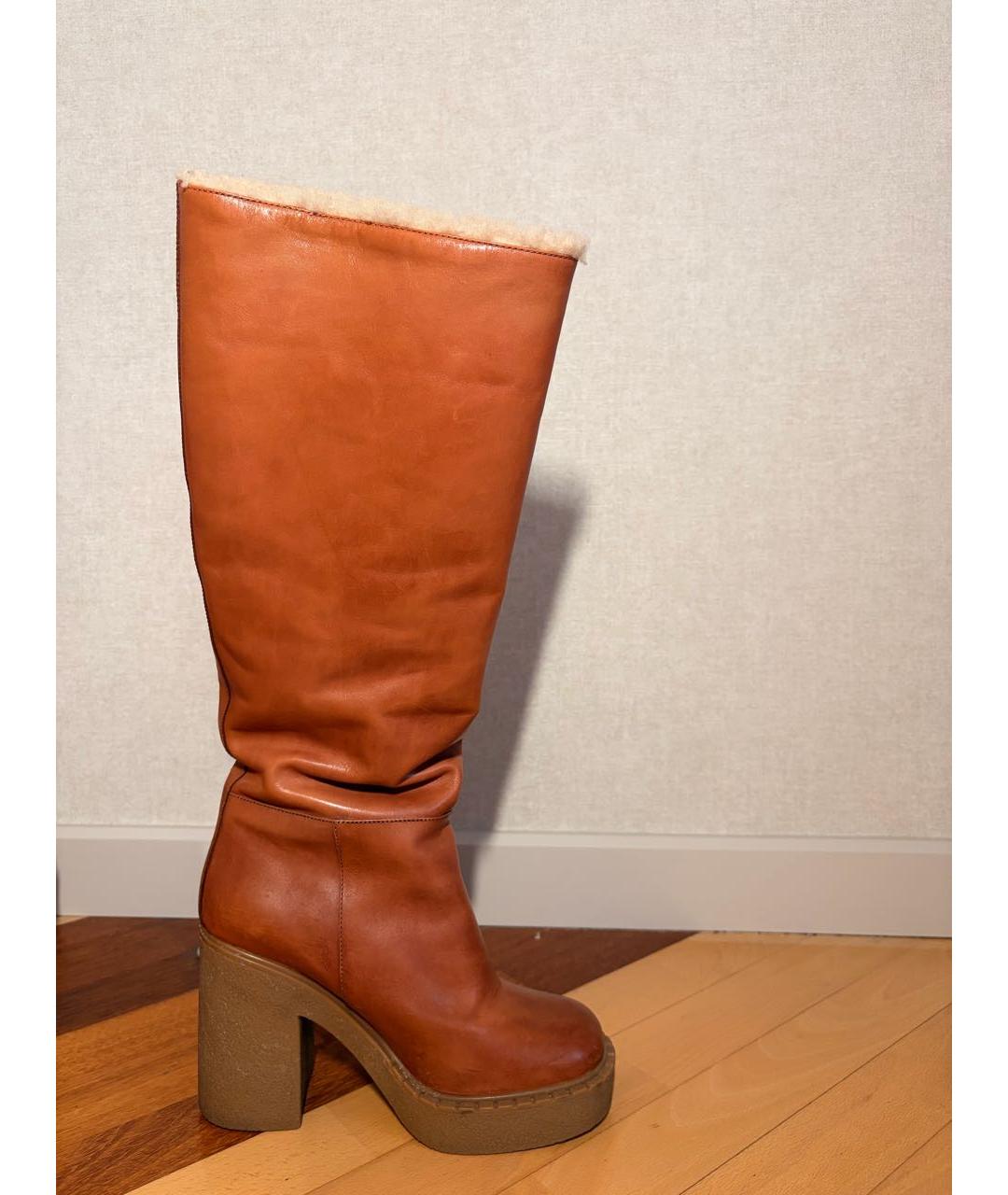 PRADA Коричневые кожаные сапоги, фото 5