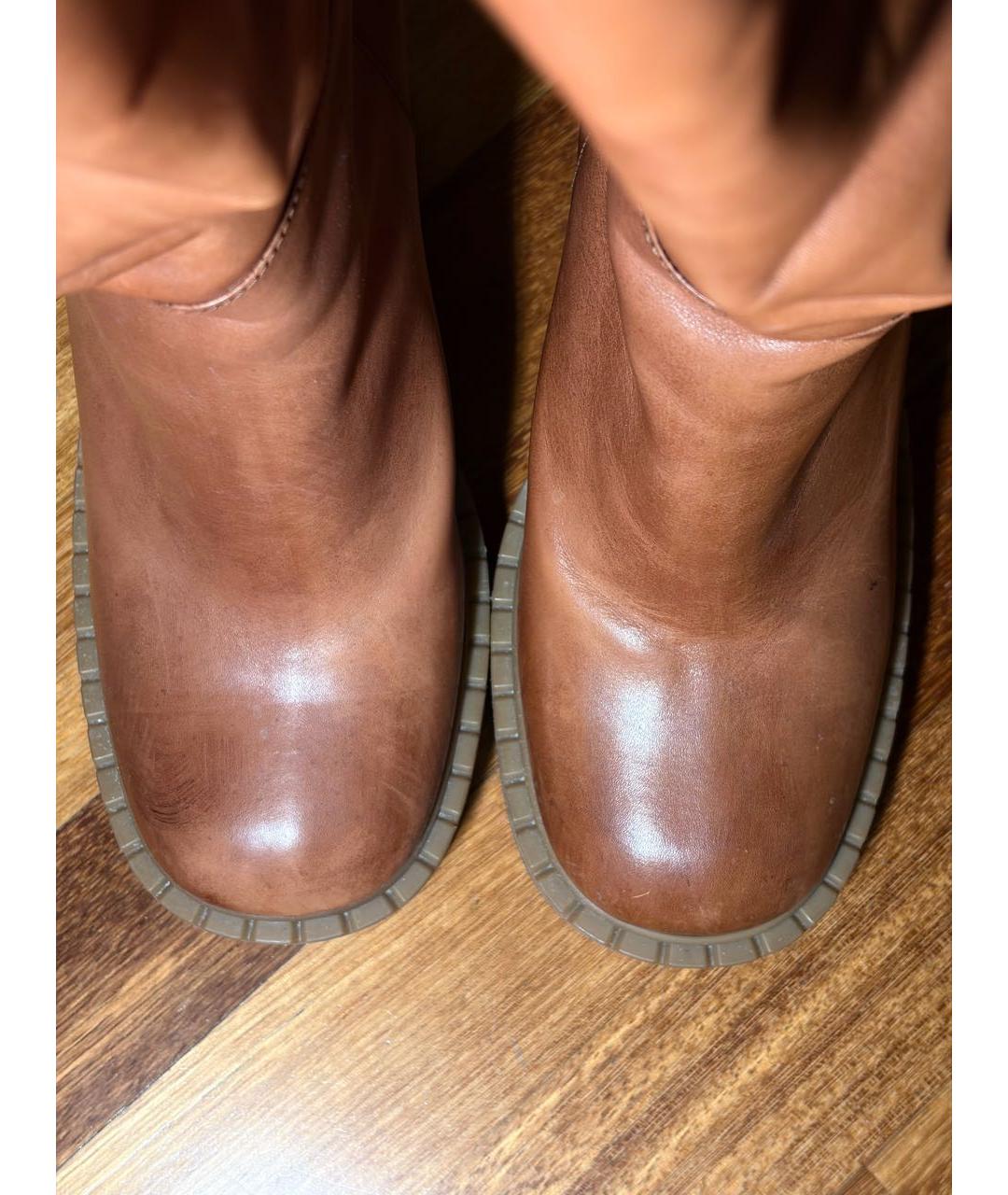PRADA Коричневые кожаные сапоги, фото 3