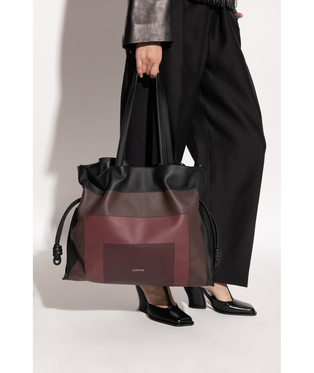 LOEWE Черная кожаная сумка тоут, фото 3