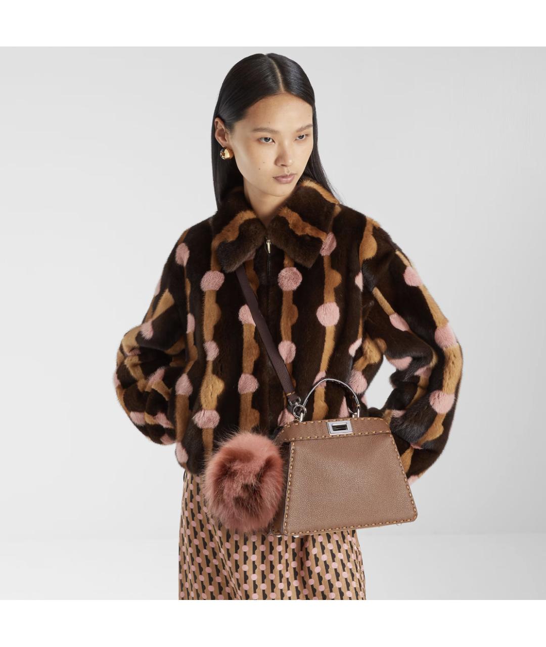 FENDI Коричневая сумка с короткими ручками, фото 3