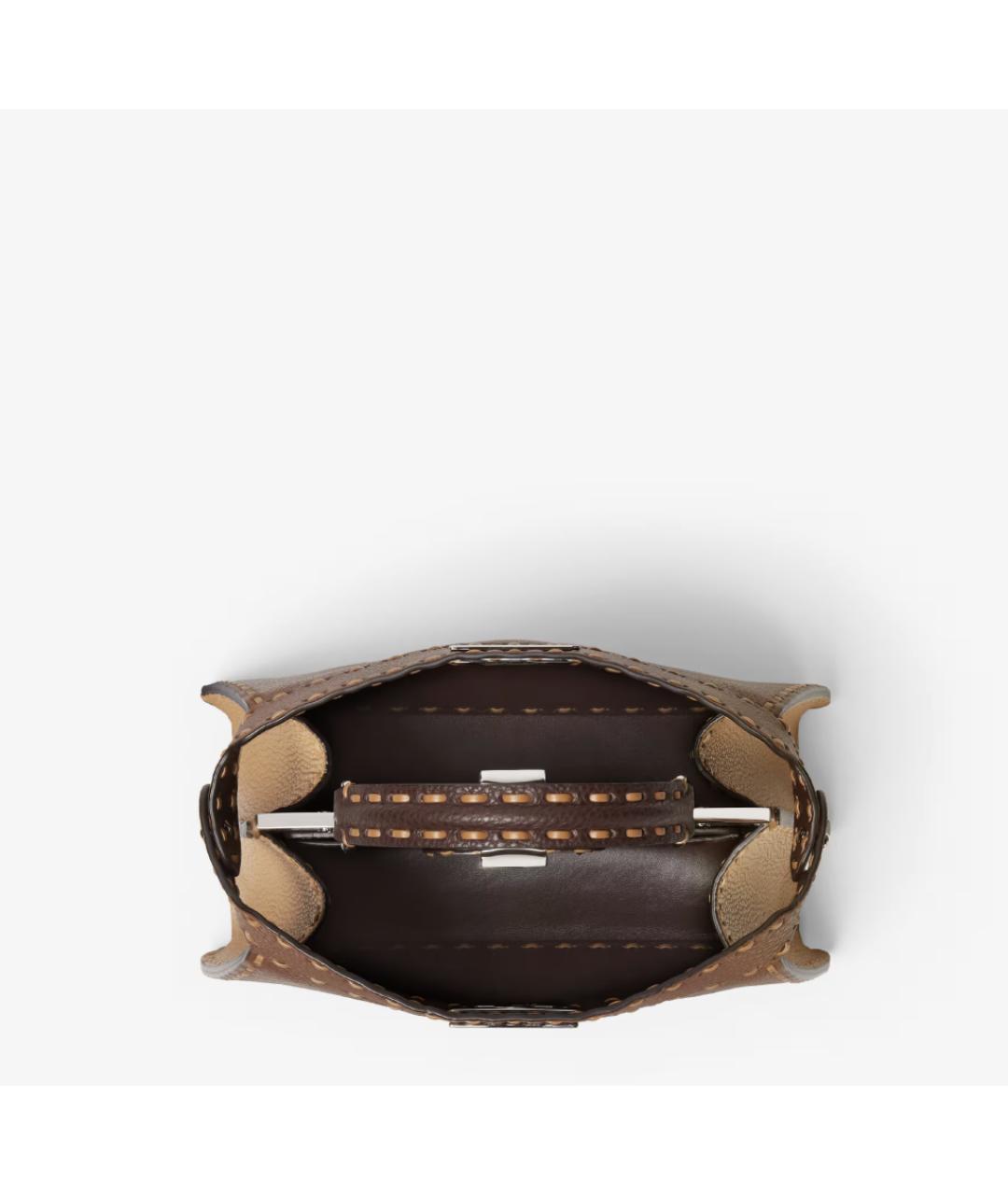 FENDI Коричневая сумка с короткими ручками, фото 6