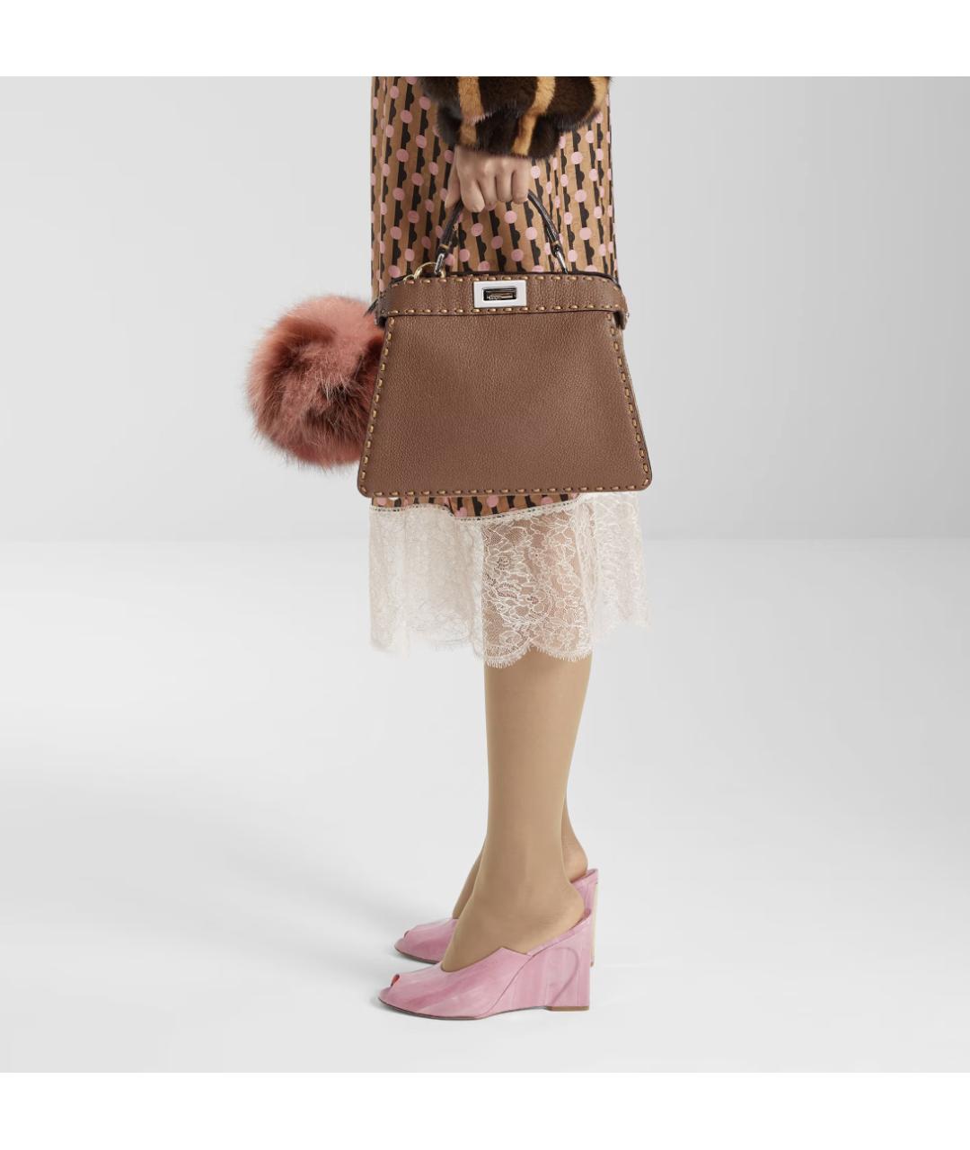 FENDI Коричневая сумка с короткими ручками, фото 2