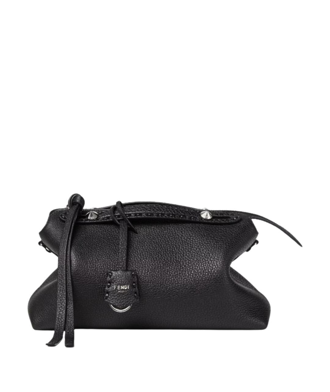 FENDI Черная кожаная сумка через плечо, фото 1
