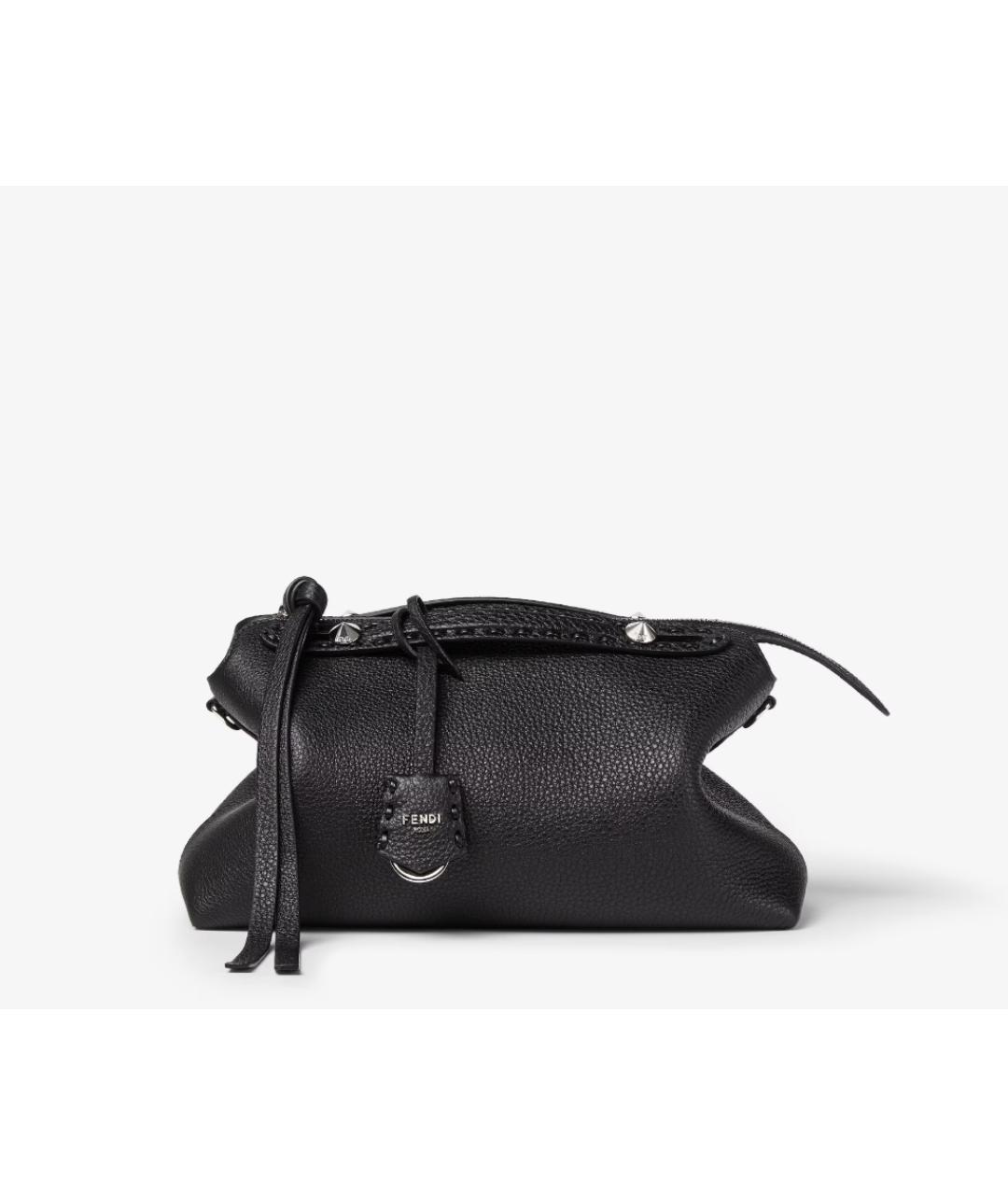 FENDI Черная кожаная сумка через плечо, фото 7