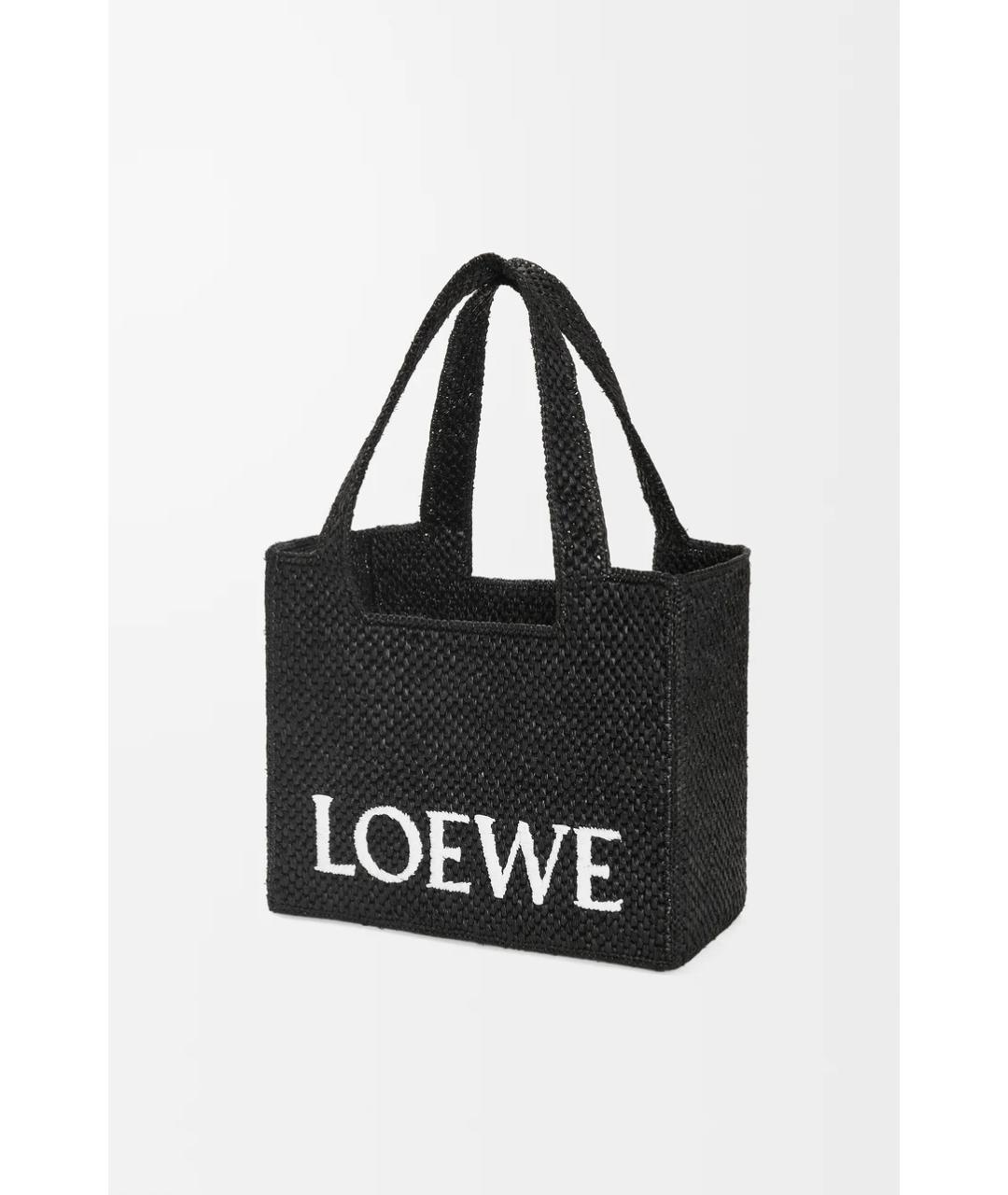 LOEWE Черная пелетеная сумка тоут, фото 5
