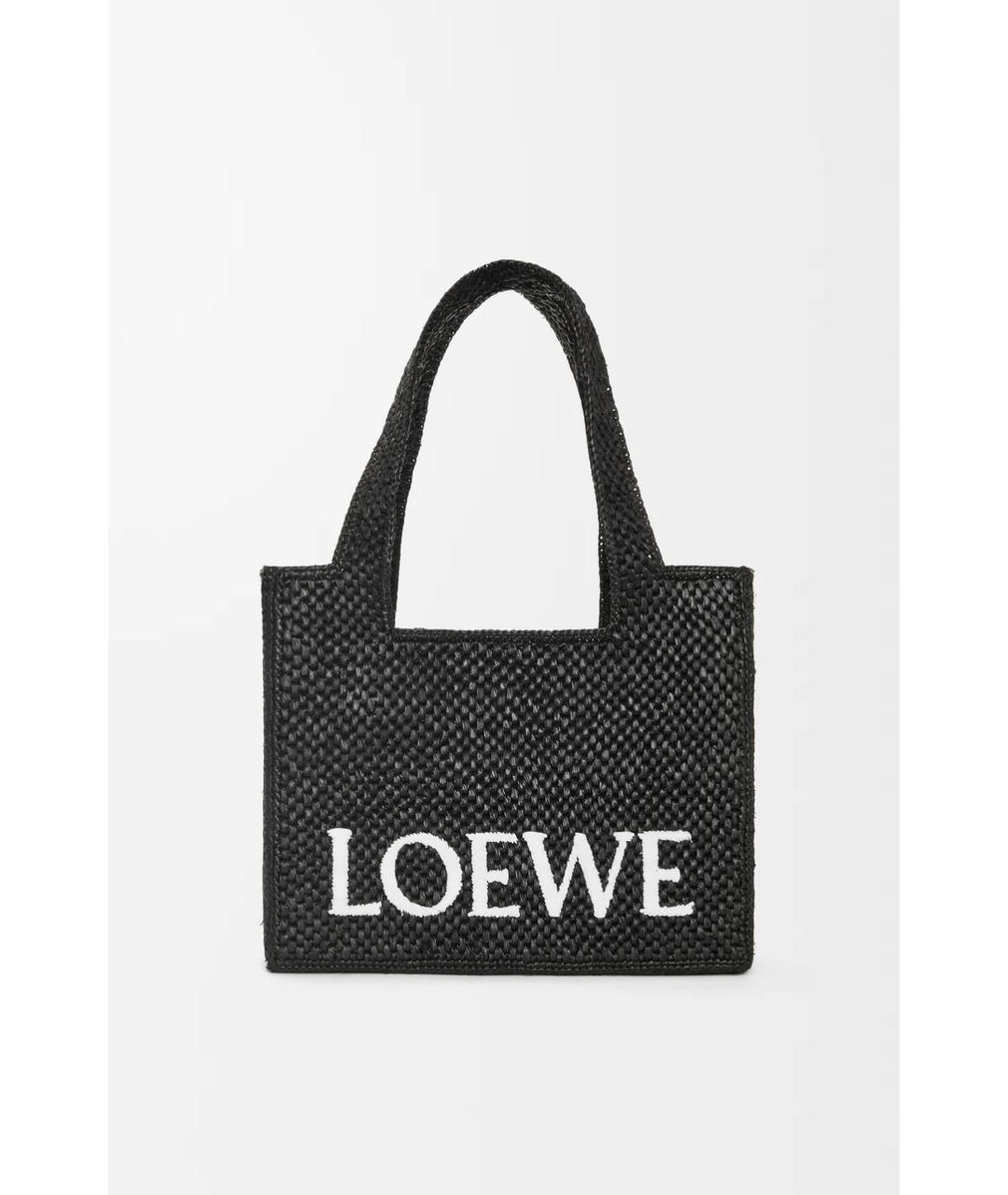 LOEWE Черная пелетеная сумка тоут, фото 6