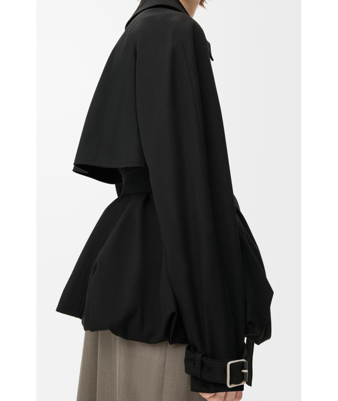 LOEWE Черный хлопковый тренч/плащ, фото 5