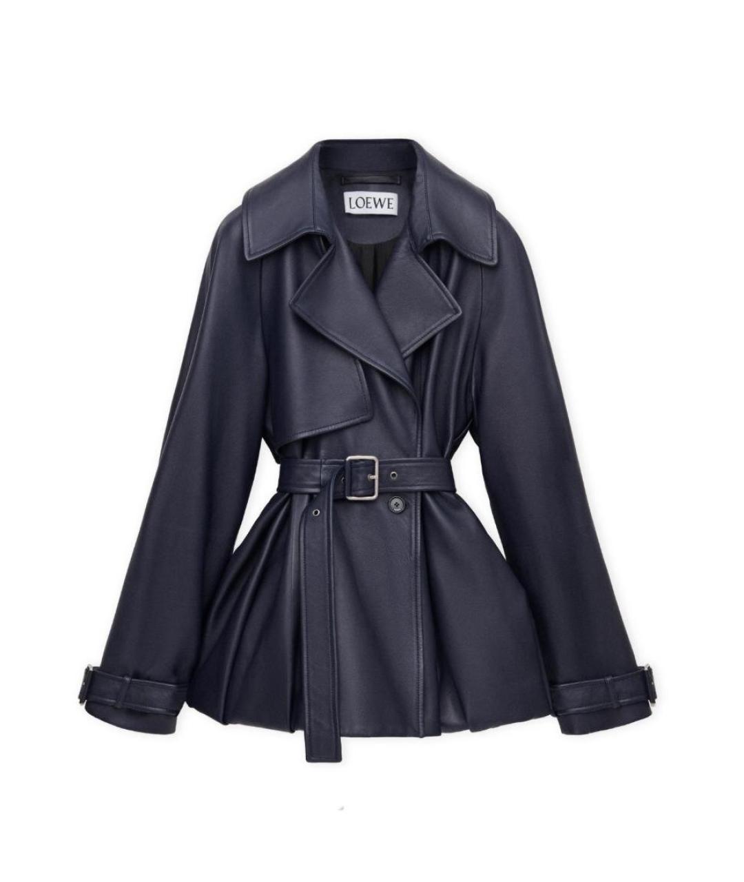 LOEWE Темно-синяя кожаная куртка, фото 1