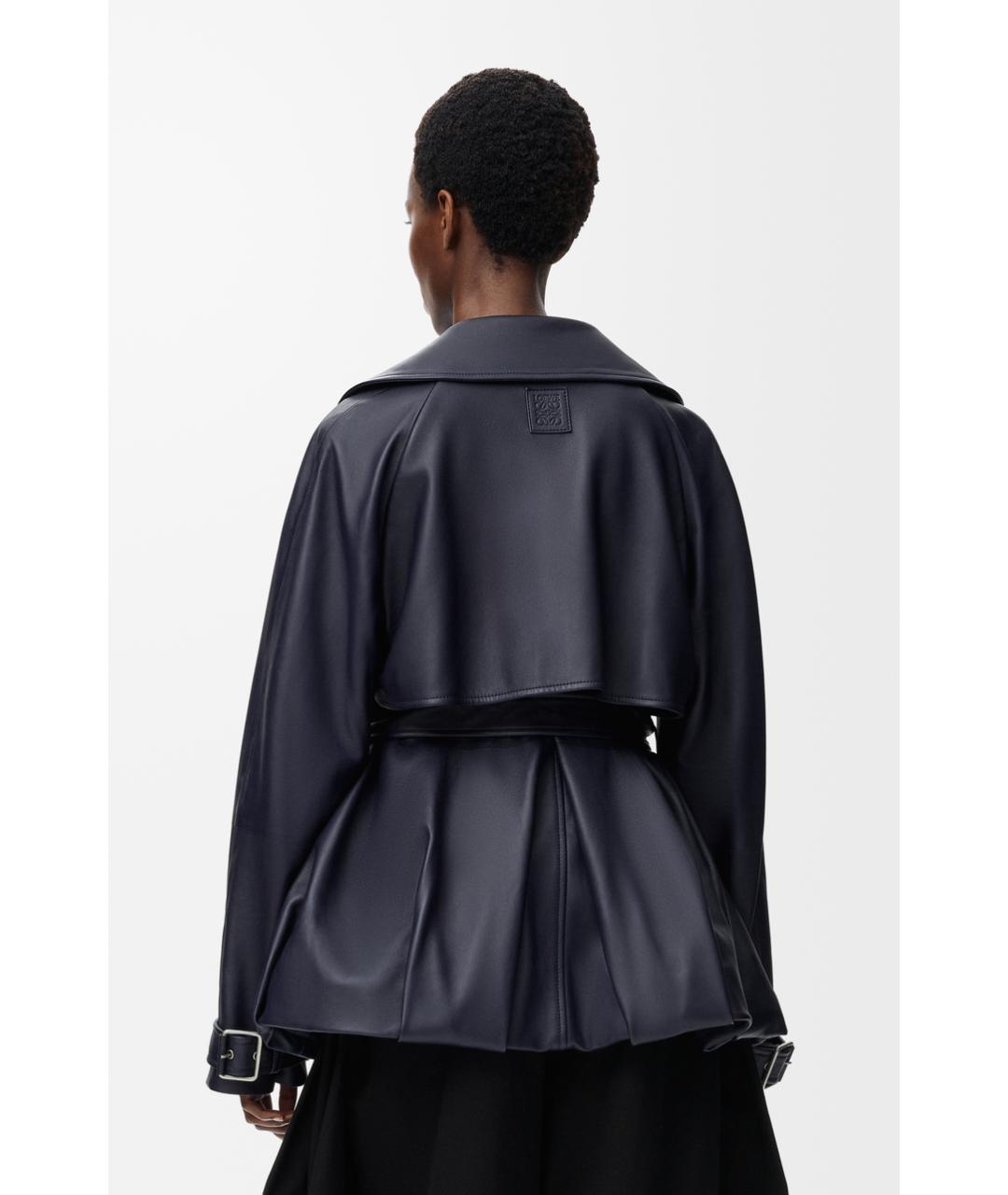 LOEWE Темно-синяя кожаная куртка, фото 4