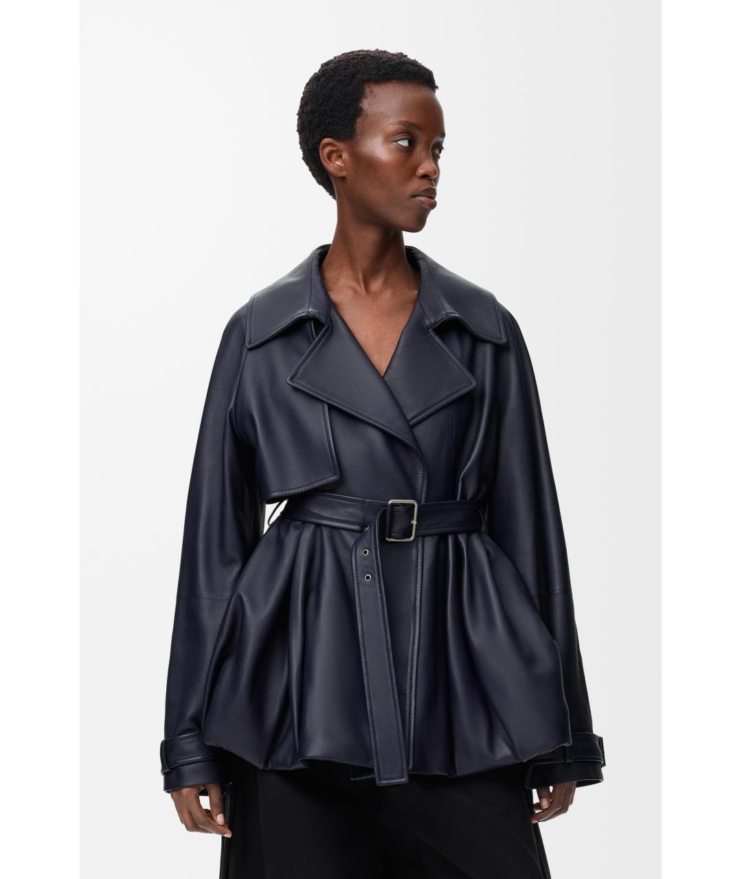 LOEWE Темно-синяя кожаная куртка, фото 3