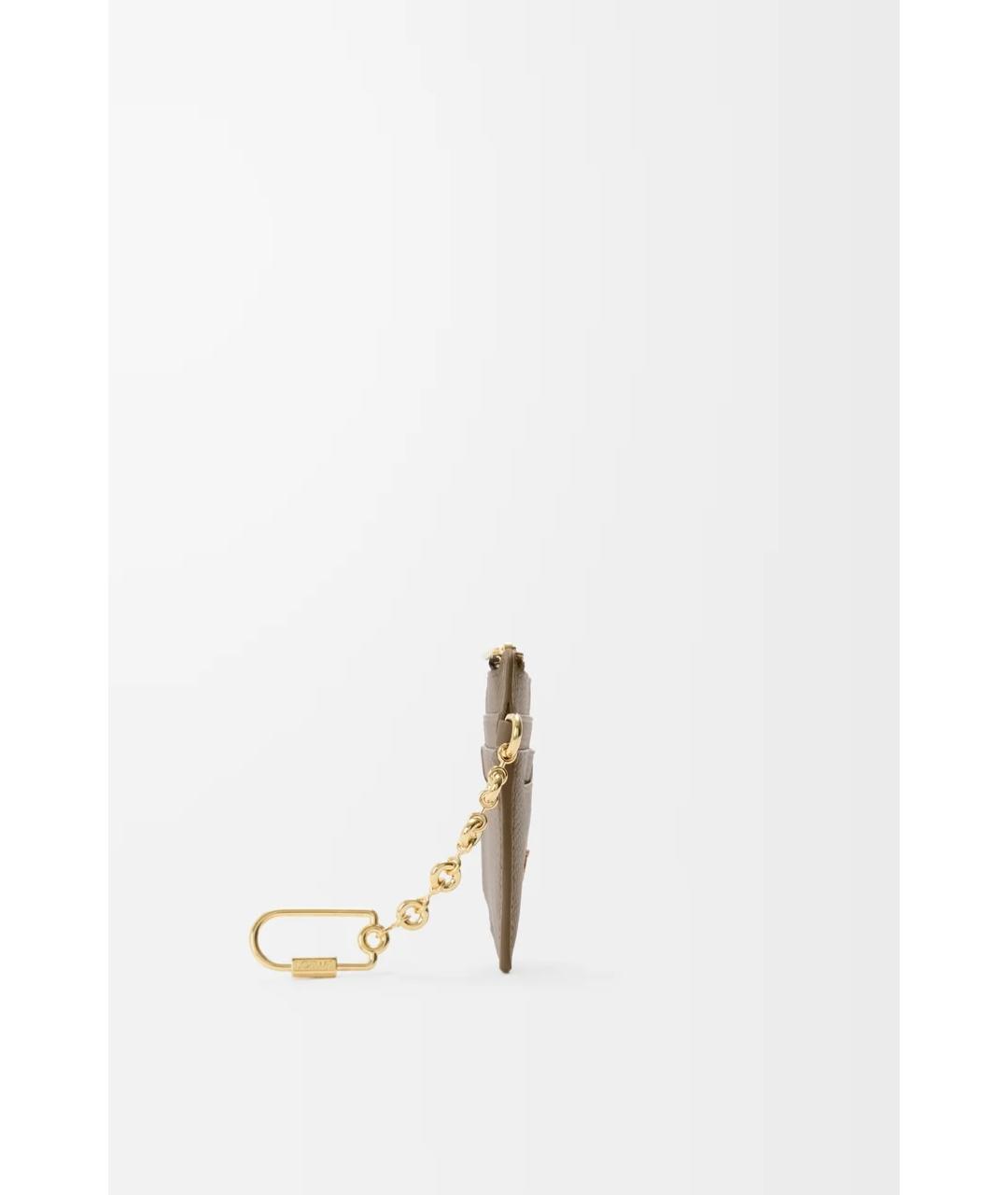 LOEWE Бежевый кожаный кардхолдер, фото 2