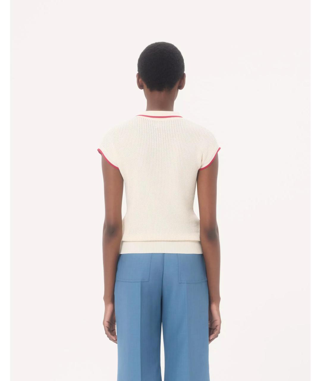 VALENTINO Белый хлопковый джемпер / свитер, фото 6