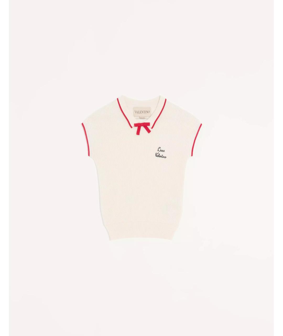 VALENTINO Белый хлопковый джемпер / свитер, фото 7