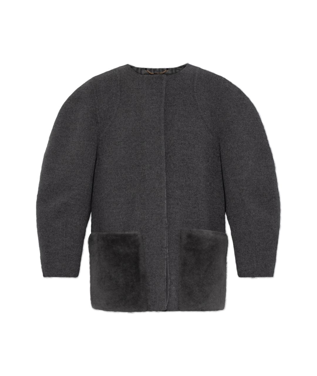 FENDI Серое шерстяное пальто, фото 1