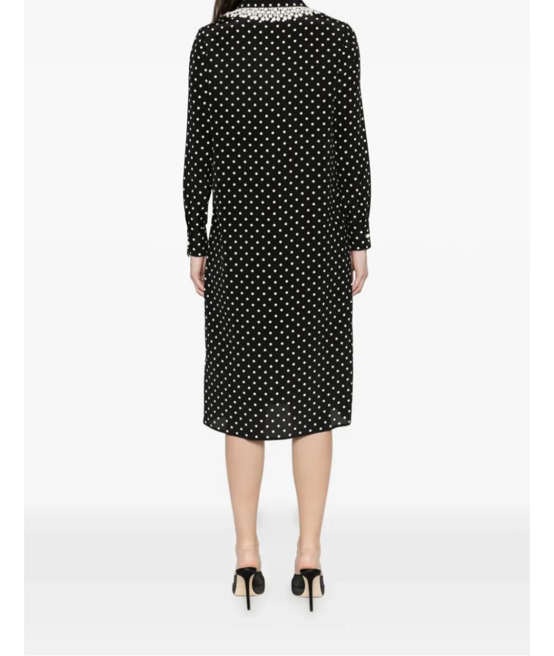 VALENTINO Черное шелковое повседневное платье, фото 4