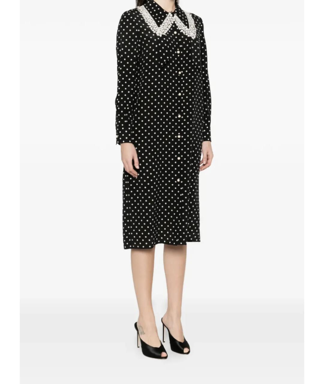 VALENTINO Черное шелковое повседневное платье, фото 3