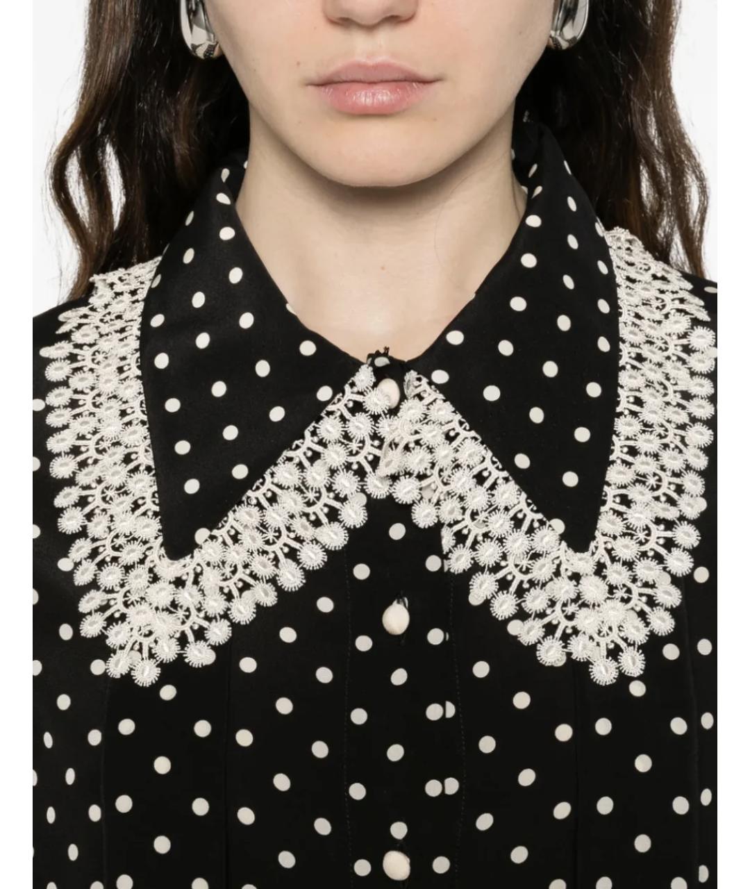 VALENTINO Черное шелковое повседневное платье, фото 5