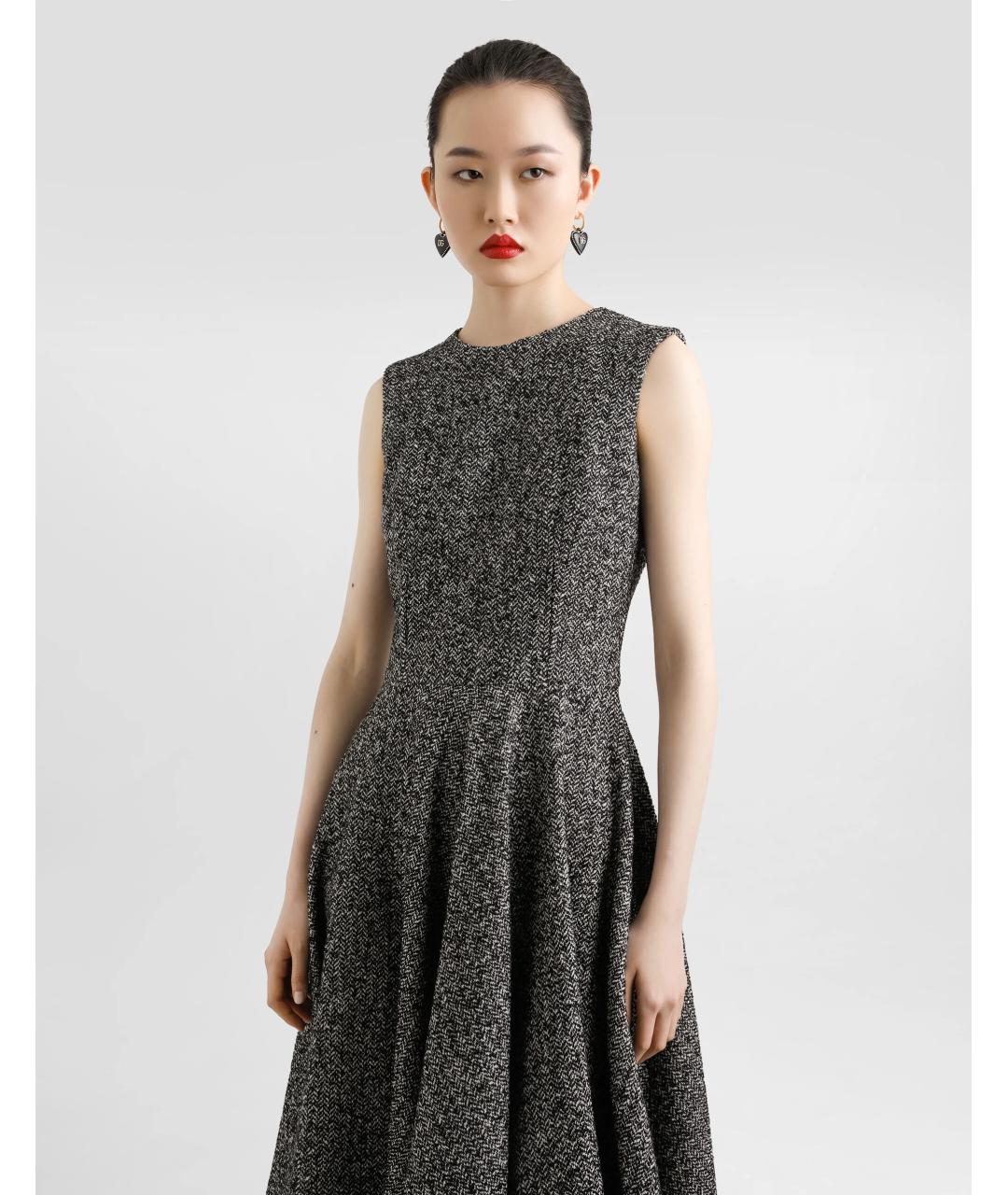 DOLCE&GABBANA Мульти шерстяное повседневное платье, фото 4