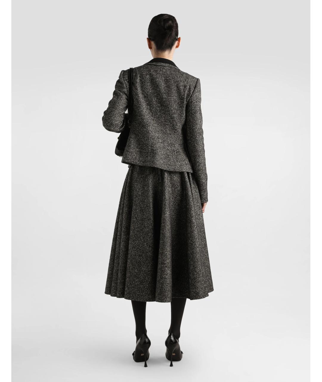 DOLCE&GABBANA Мульти шерстяная юбка миди, фото 3