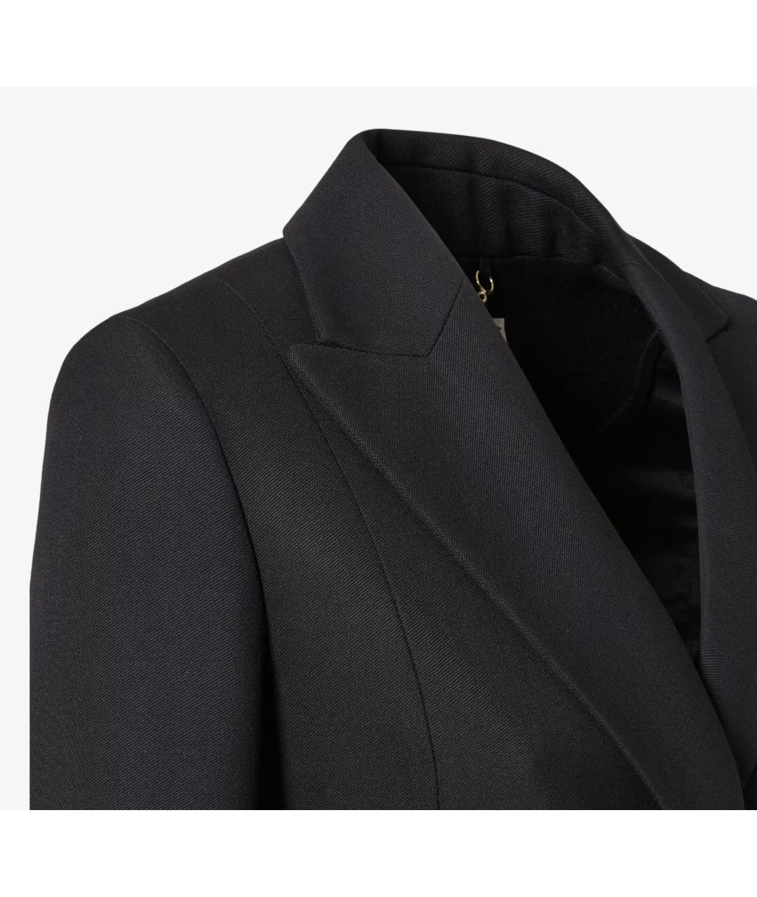 FENDI Черное шерстяное пальто, фото 3