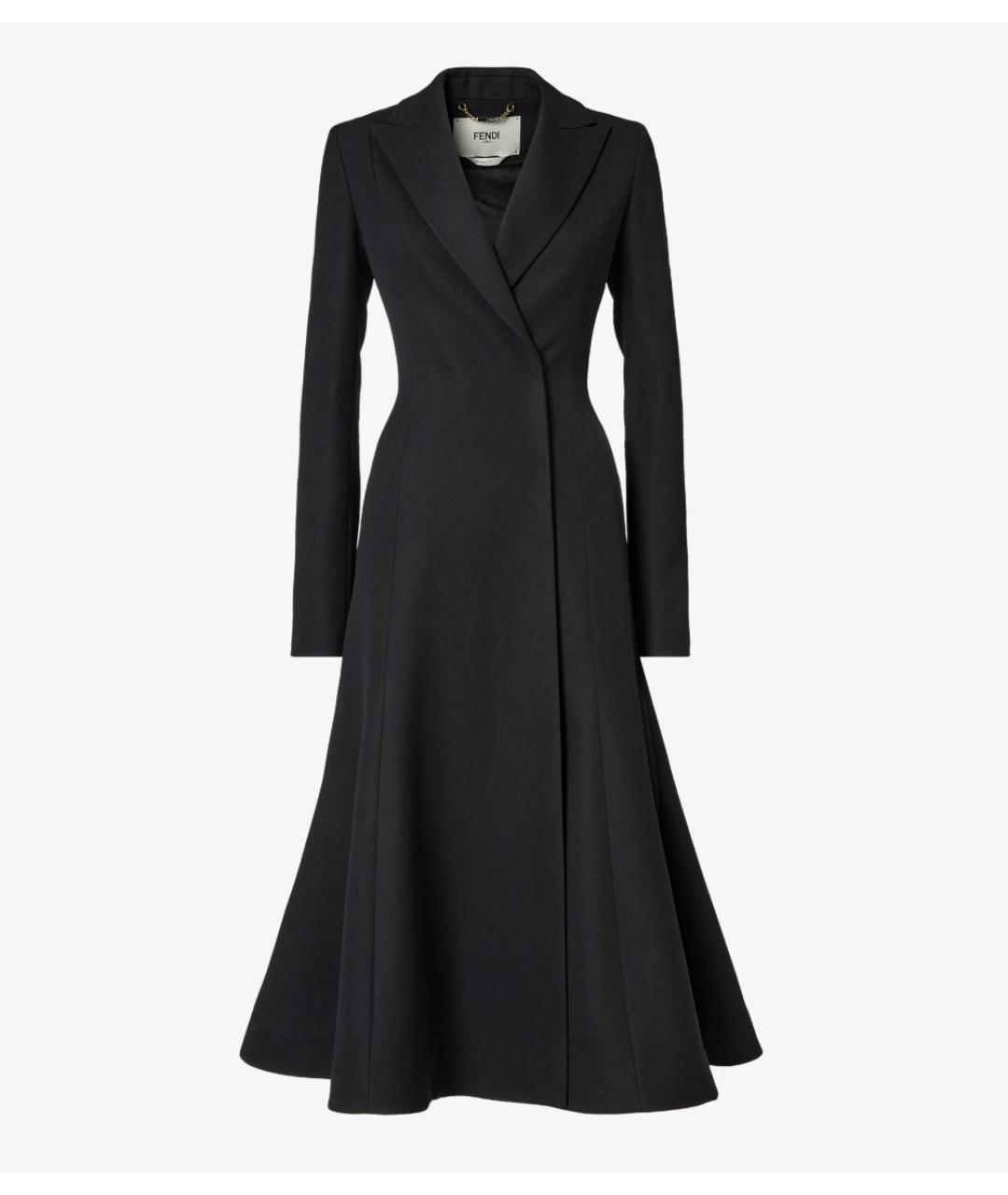 FENDI Черное шерстяное пальто, фото 5