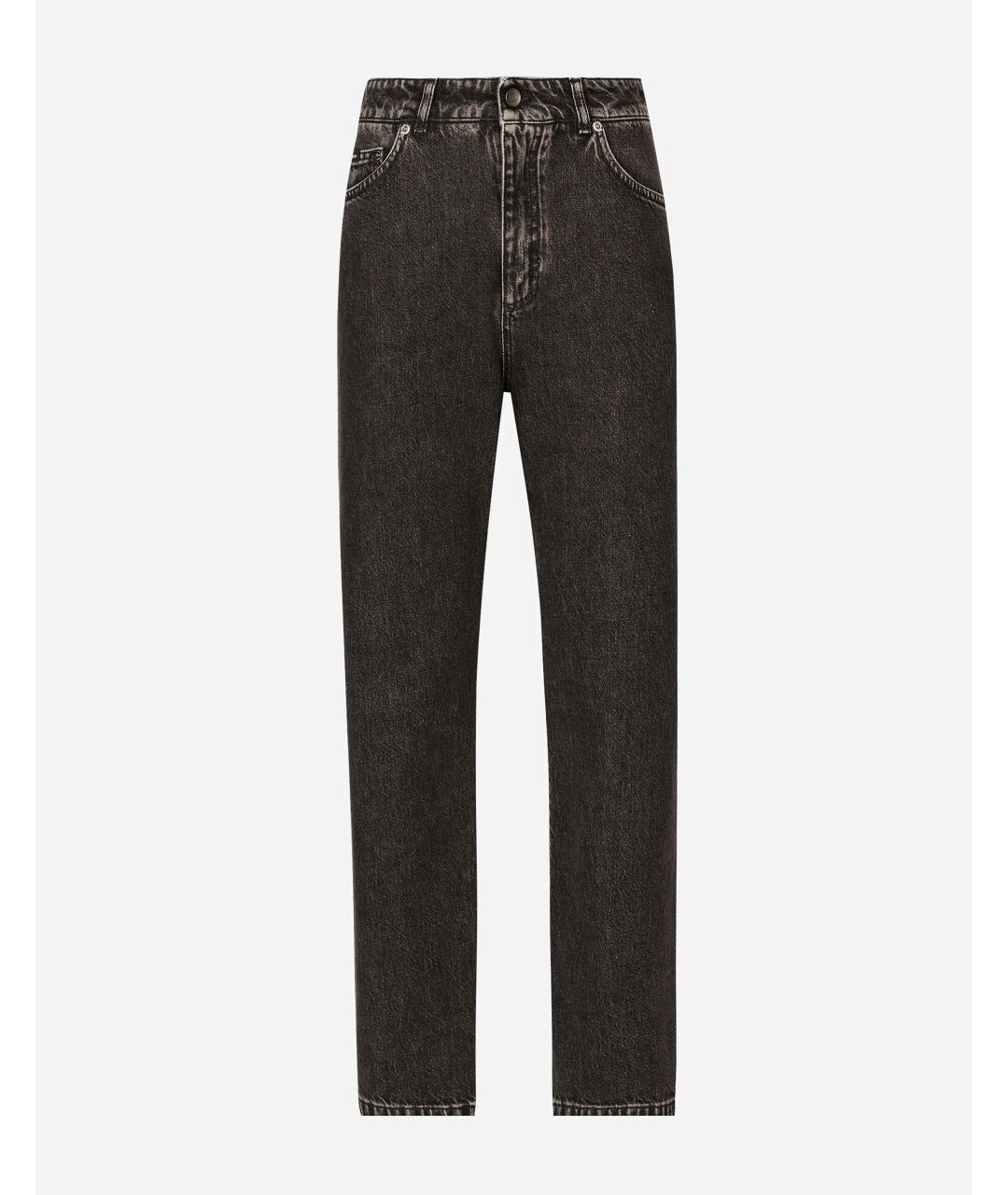 DOLCE&GABBANA Черные хлопковые прямые джинсы, фото 6