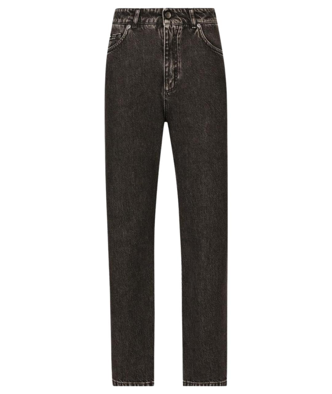 DOLCE&GABBANA Черные хлопковые прямые джинсы, фото 1