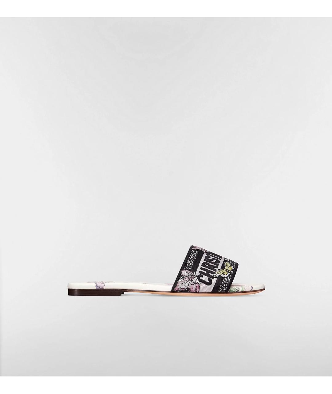 CHRISTIAN DIOR Белые текстильные шлепанцы, фото 6