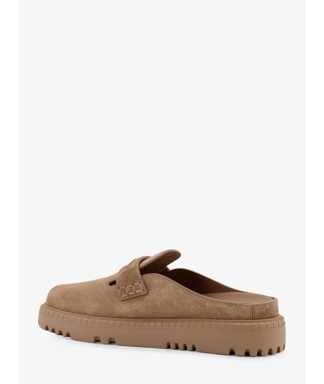 CHRISTIAN DIOR Бежевые замшевые сабо, фото 3