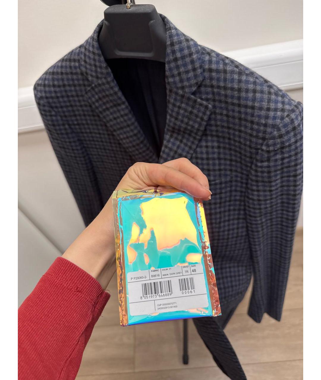 PAL ZILERI Темно-синий шерстяной пиджак, фото 4