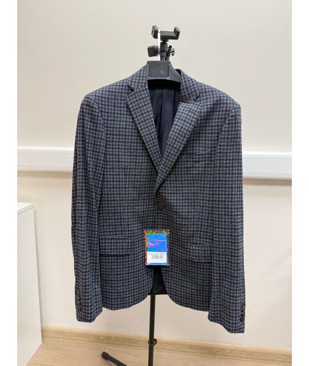 PAL ZILERI Темно-синий шерстяной пиджак, фото 5