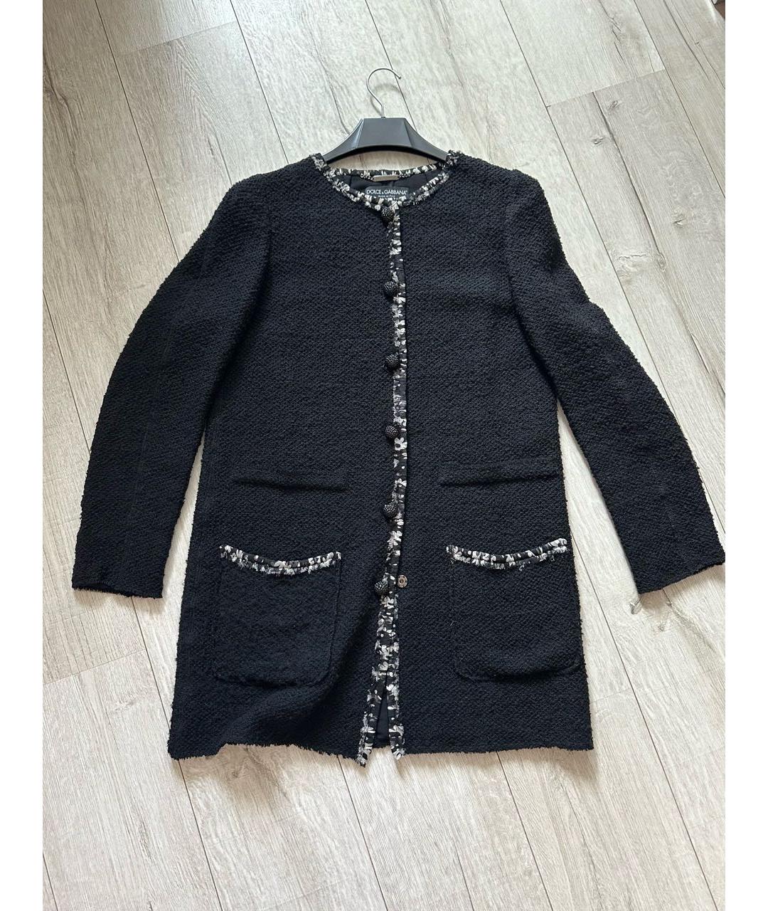 DOLCE&GABBANA Черный твидовый кардиган, фото 8