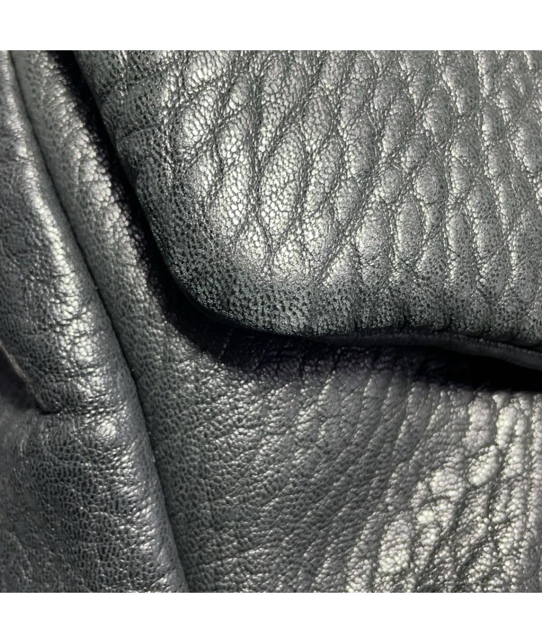 SAINT LAURENT Черная кожаная сумка тоут, фото 5