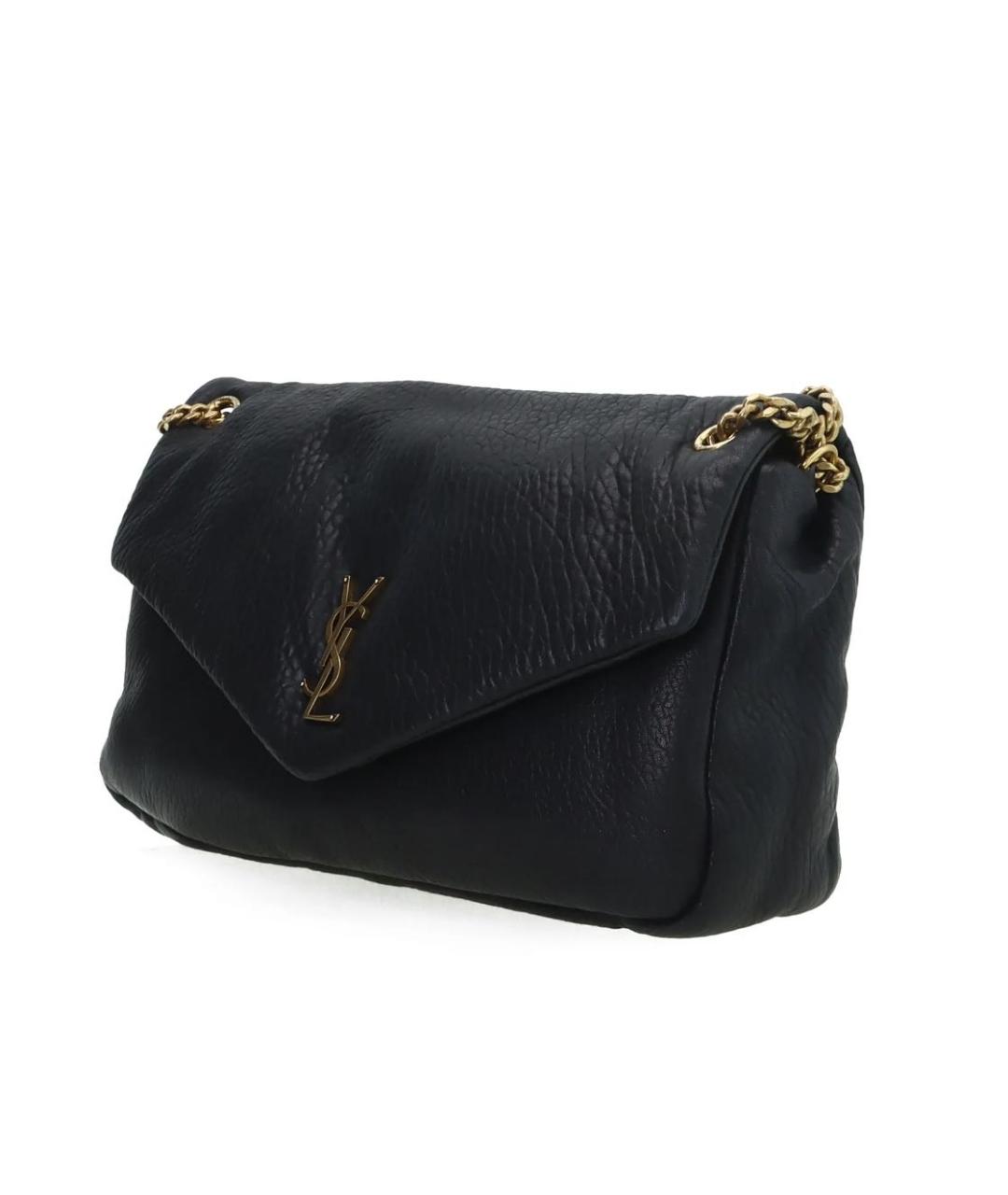 SAINT LAURENT Черная кожаная сумка тоут, фото 2