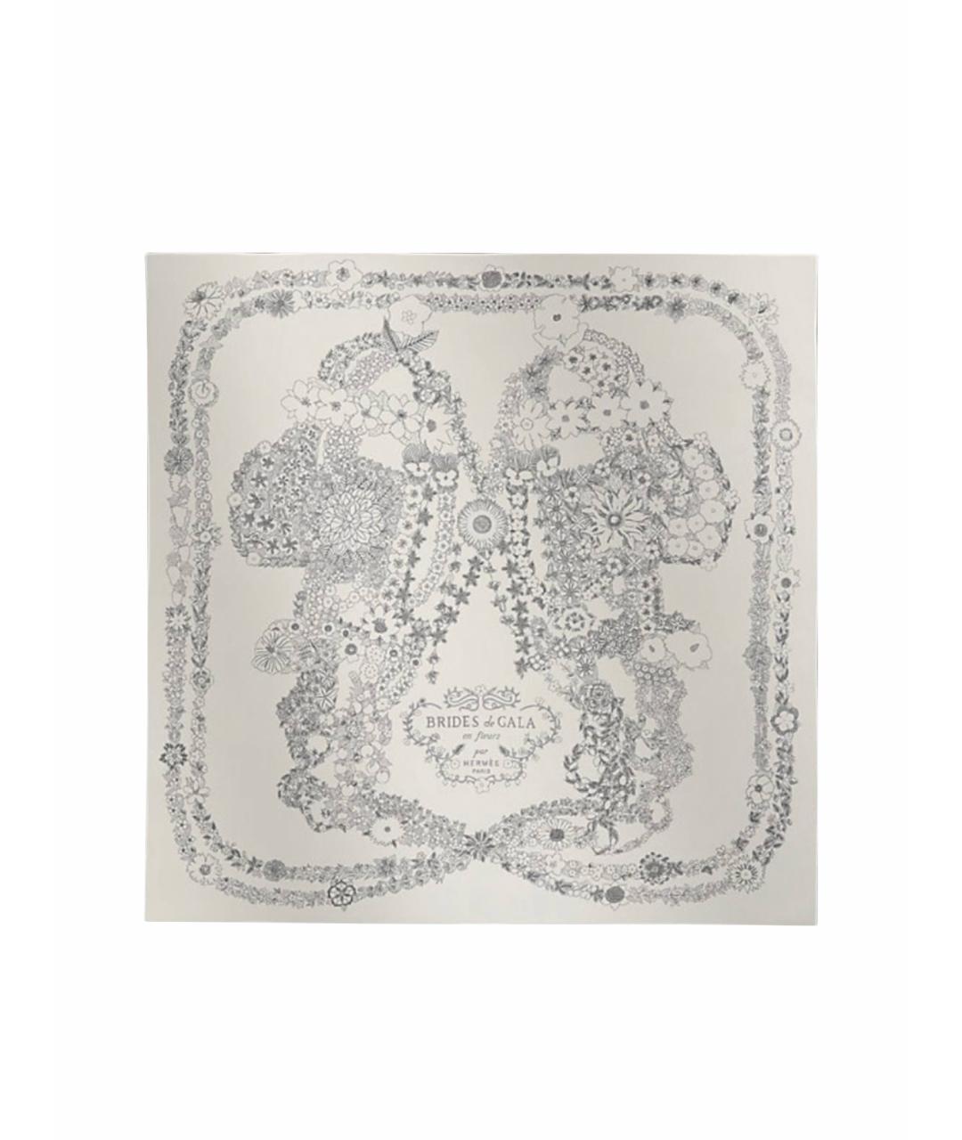 HERMES Коричневый шелковый платок, фото 1