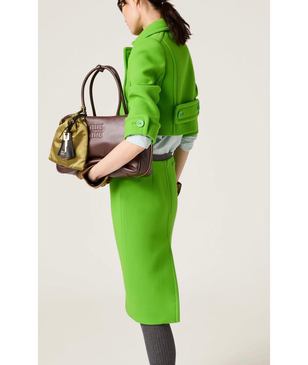 MIU MIU Коричневая кожаная сумка через плечо, фото 4
