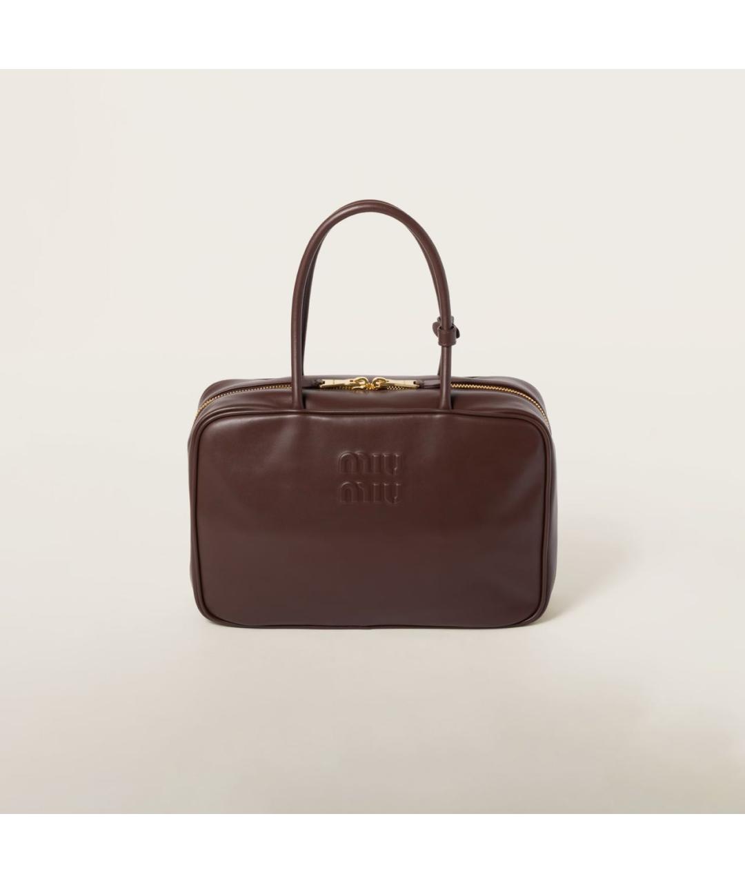 MIU MIU Коричневая кожаная сумка через плечо, фото 5
