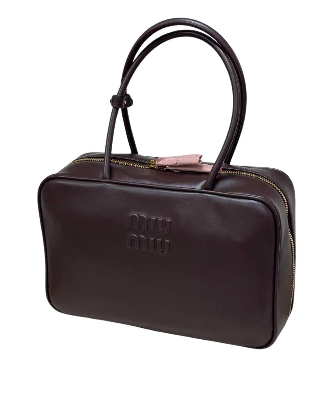 MIU MIU Коричневая кожаная сумка через плечо, фото 2