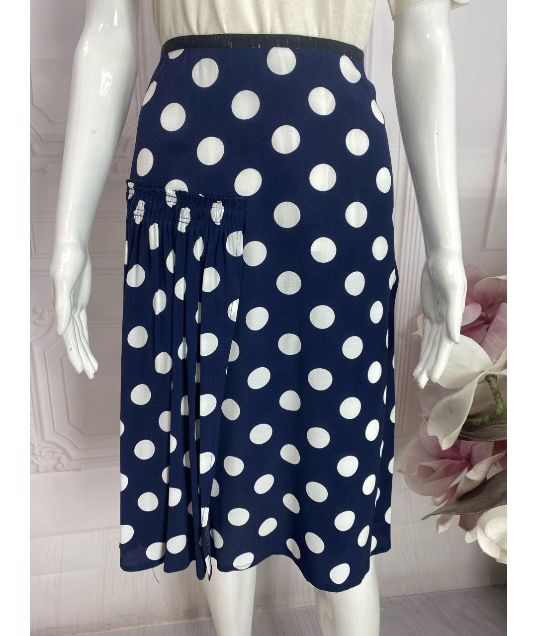 LIVIANA CONTI Темно-синяя вискозная юбка миди, фото 5