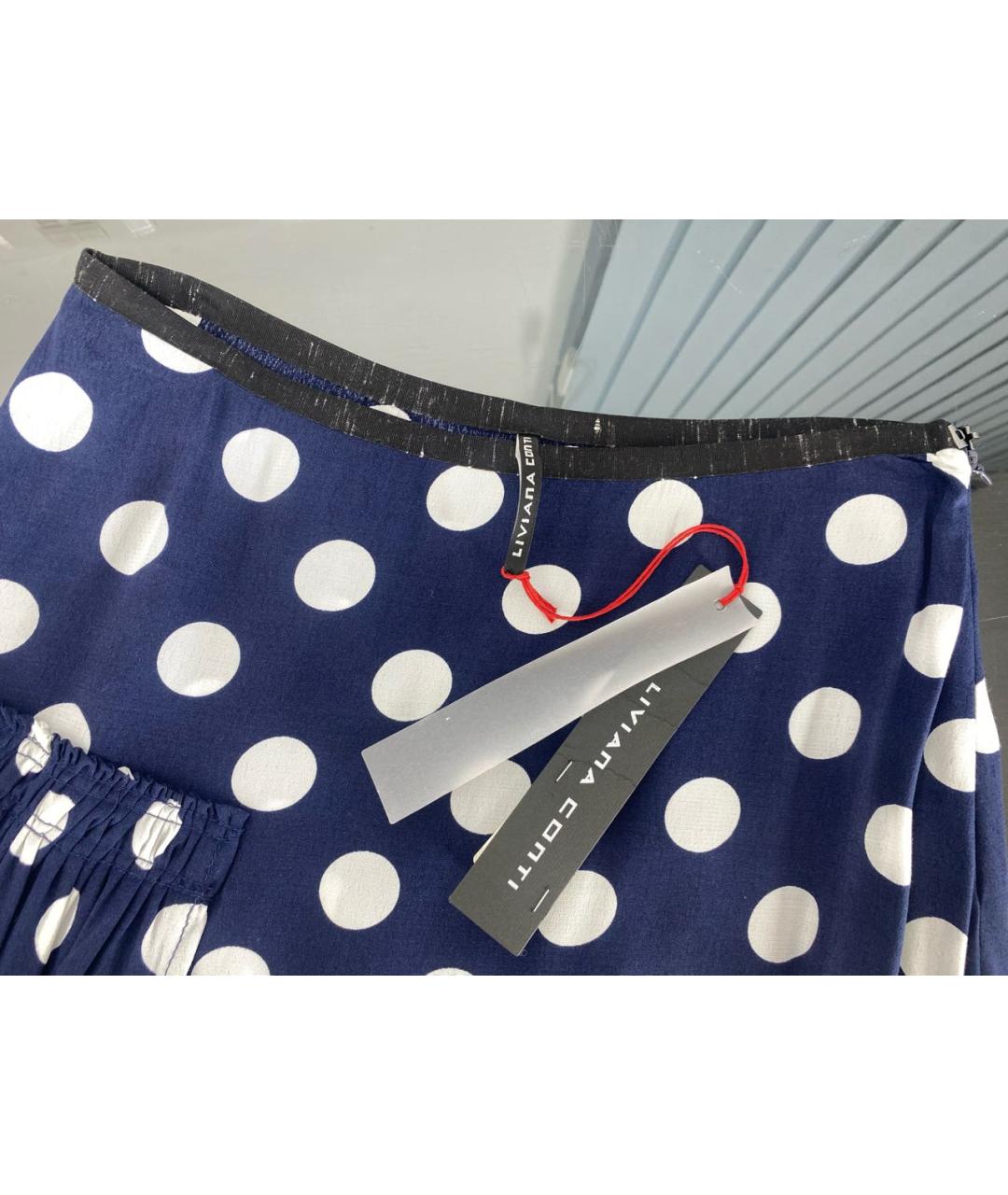 LIVIANA CONTI Темно-синяя вискозная юбка миди, фото 3