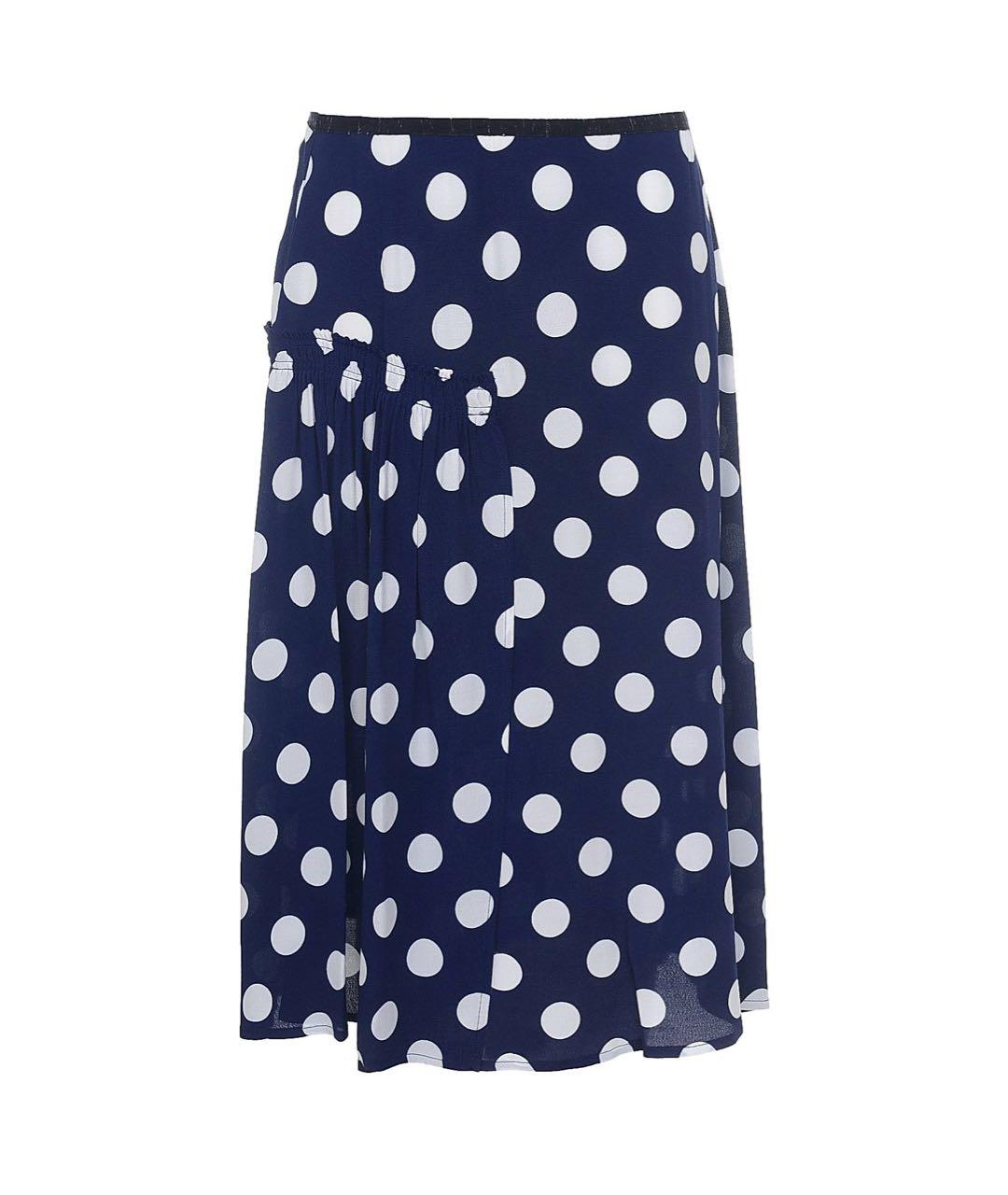 LIVIANA CONTI Темно-синяя вискозная юбка миди, фото 9