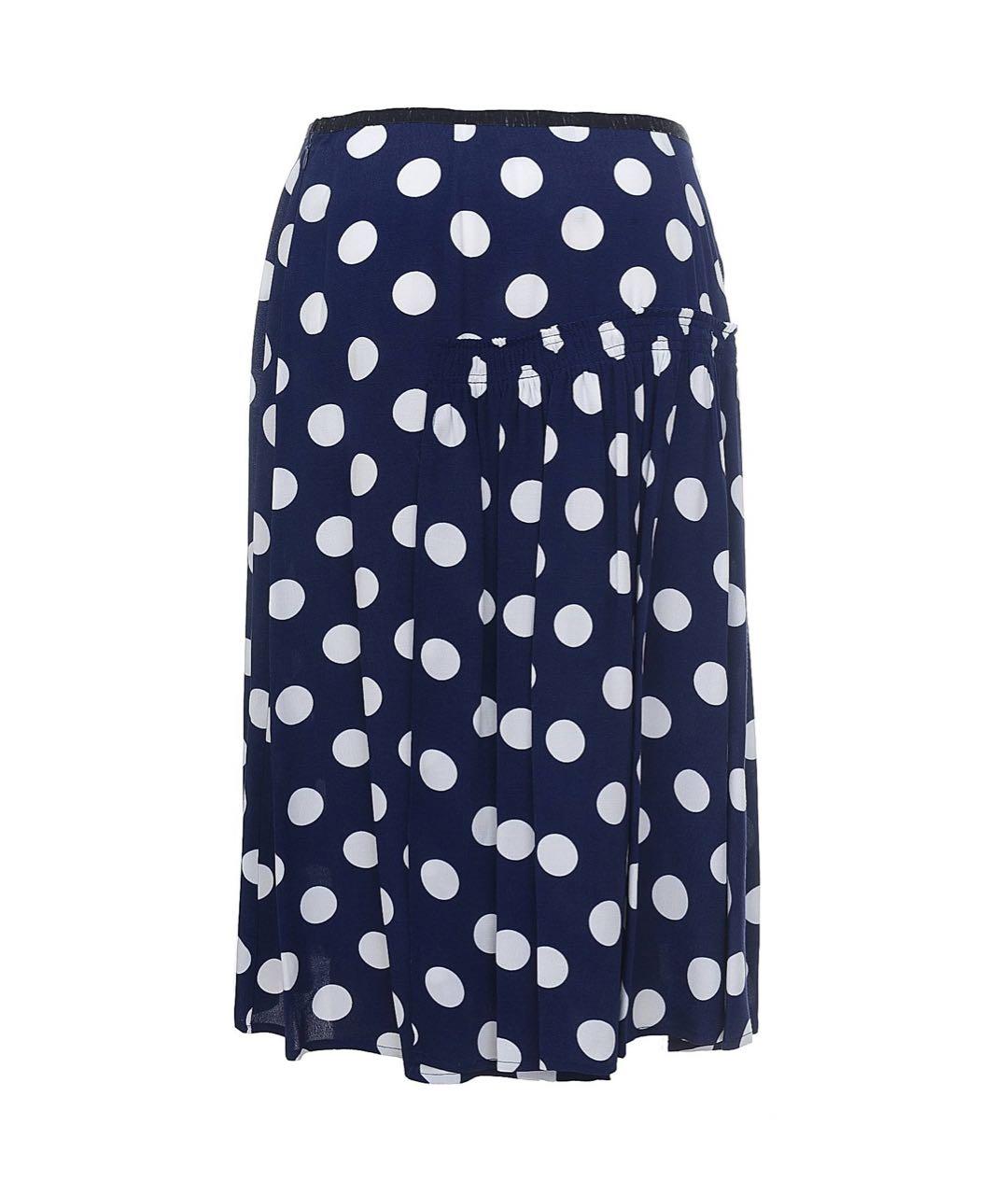 LIVIANA CONTI Темно-синяя вискозная юбка миди, фото 2