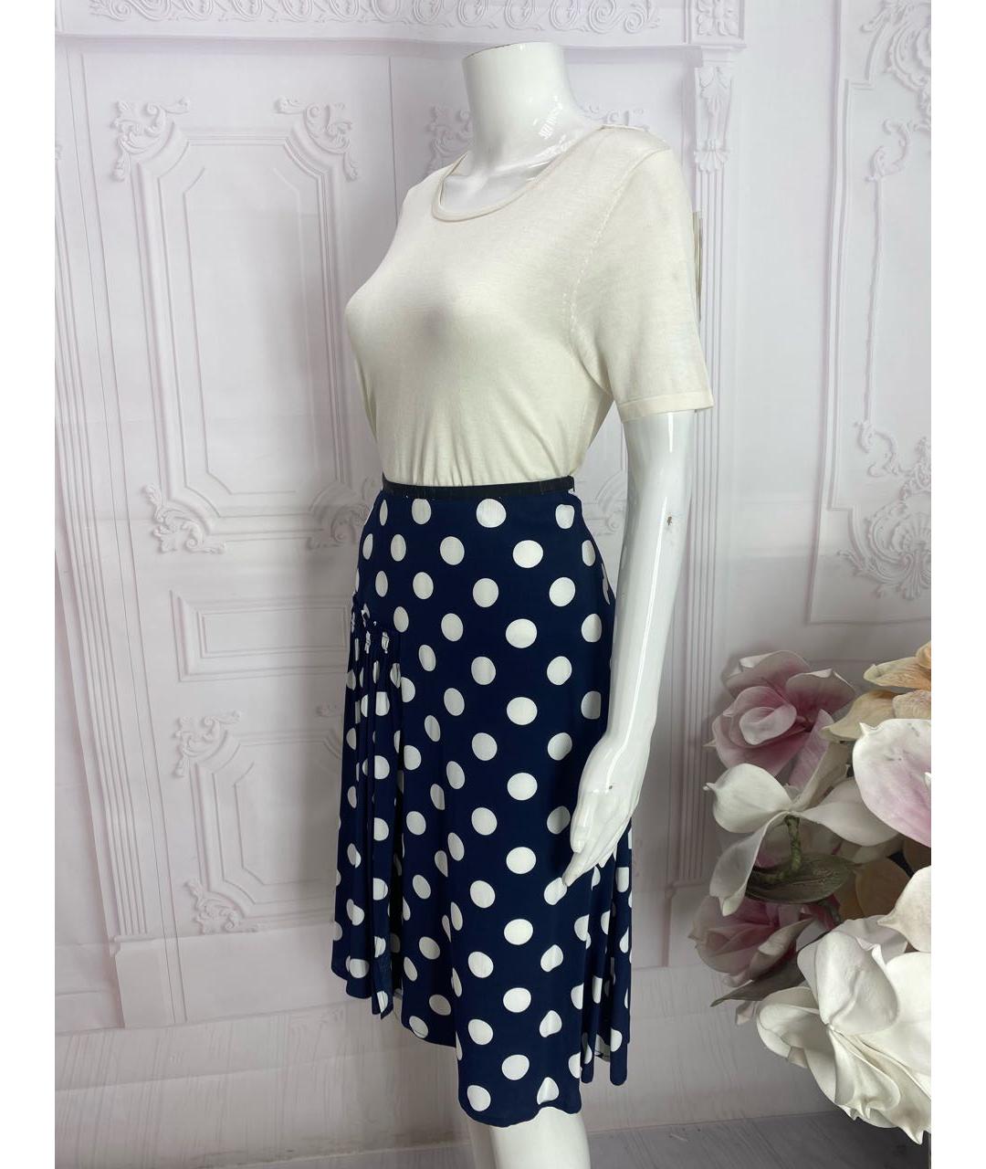 LIVIANA CONTI Темно-синяя вискозная юбка миди, фото 8