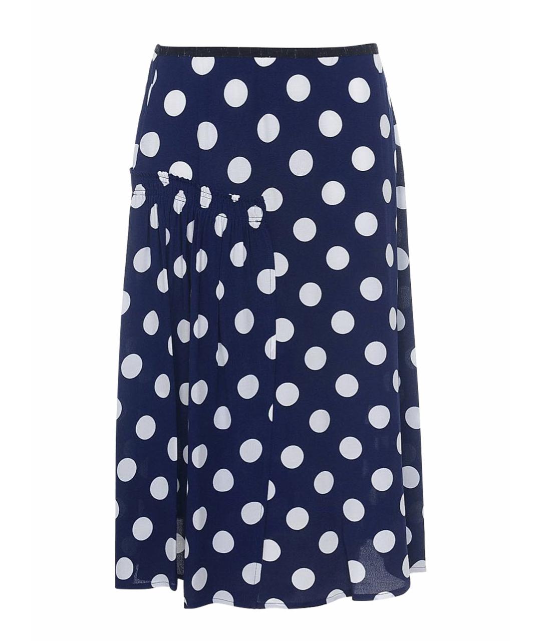 LIVIANA CONTI Темно-синяя вискозная юбка миди, фото 1