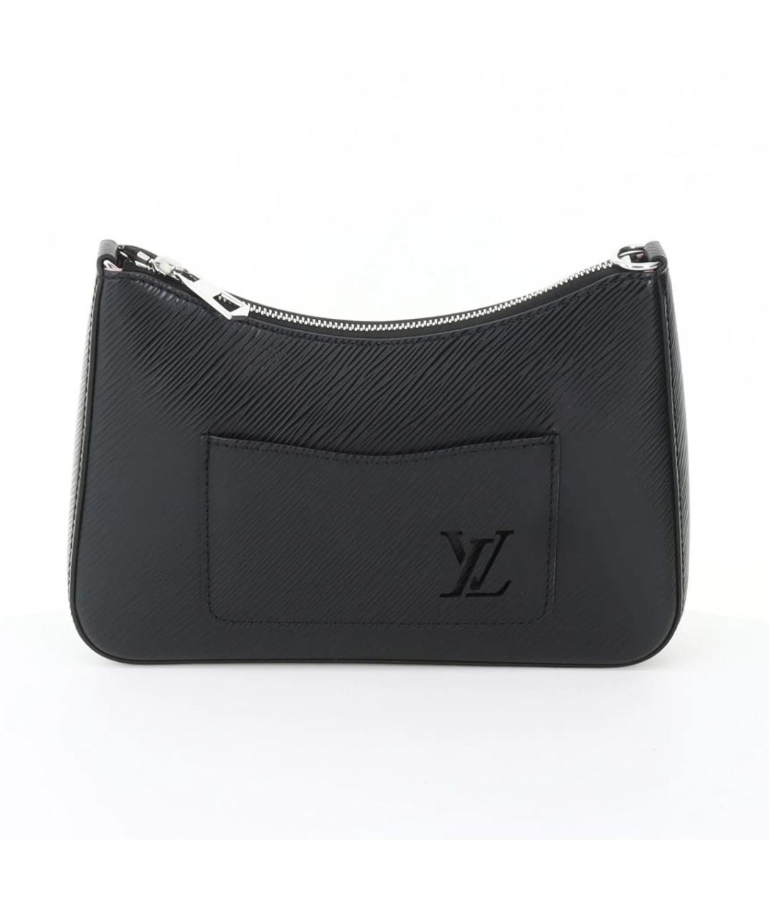 LOUIS VUITTON Черная кожаная сумка через плечо, фото 8