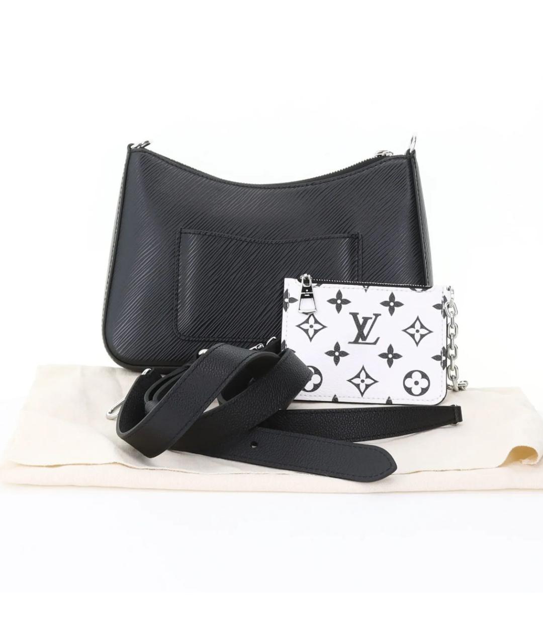 LOUIS VUITTON Черная кожаная сумка через плечо, фото 6