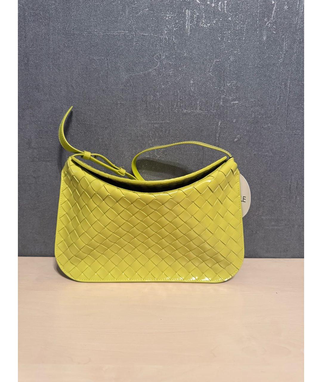 BOTTEGA VENETA Желтая кожаная сумка через плечо, фото 5