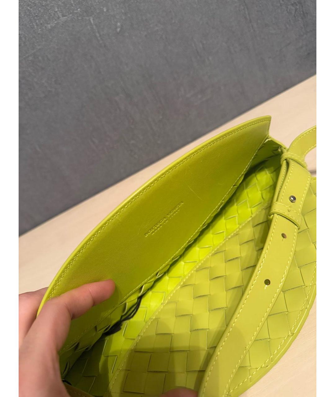 BOTTEGA VENETA Желтая кожаная сумка через плечо, фото 4